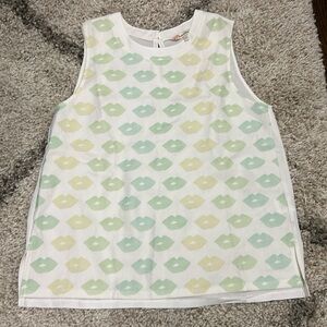 NWOT Anthropologie Sweet One Eighty Lip Ombré Sleeveless Blouse Top Shirt S